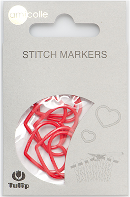 Tulip - Stitch Markers (7 pcs) : Heart - Red X-Large