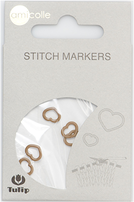 Tulip - Stitch Markers (7 pcs) : Heart - Brown Small