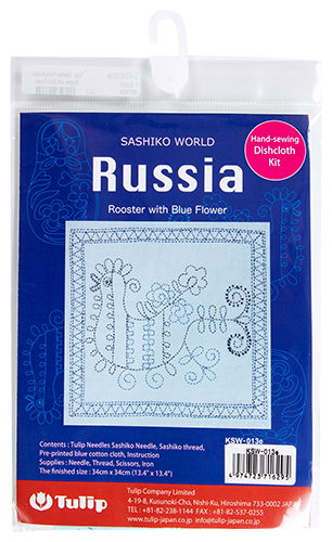 Tulip - Sashiko World Russia : Rooster with Blue Flower